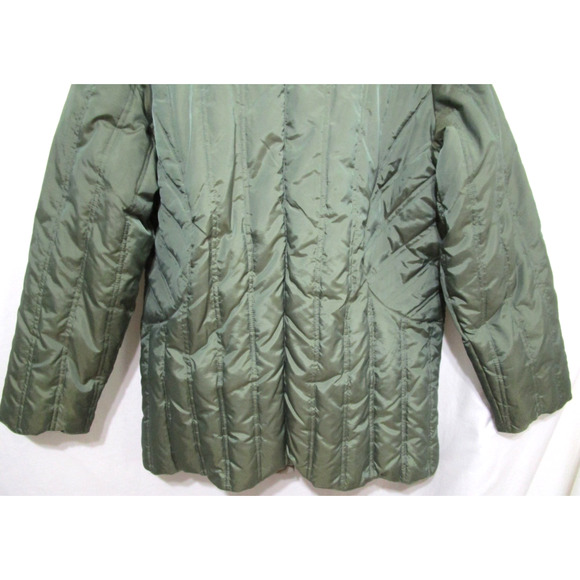 EUC! Centigrade Outerwear Green Nylon Down Feather Filled Puffer Coat Women L - Picture 8 of 10